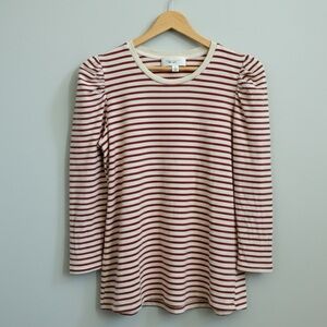 Pomander Place Red and White Striped Top - Size Large